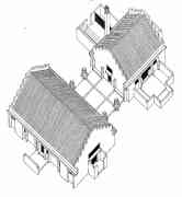 pict 59 * 59.  Pastor Litsuri?s church and house - Estrada de Marraquene ? Mozambique - axonometric * 1104 x 1196 * (56KB)